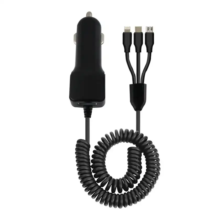 Black Color Wired USB Car Charger