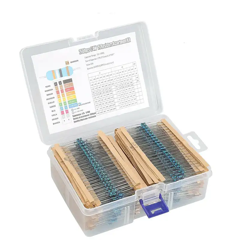 Hsutron 2600pcs Resistor Assortment, 0.25 Watt 130Value DIP Resistors